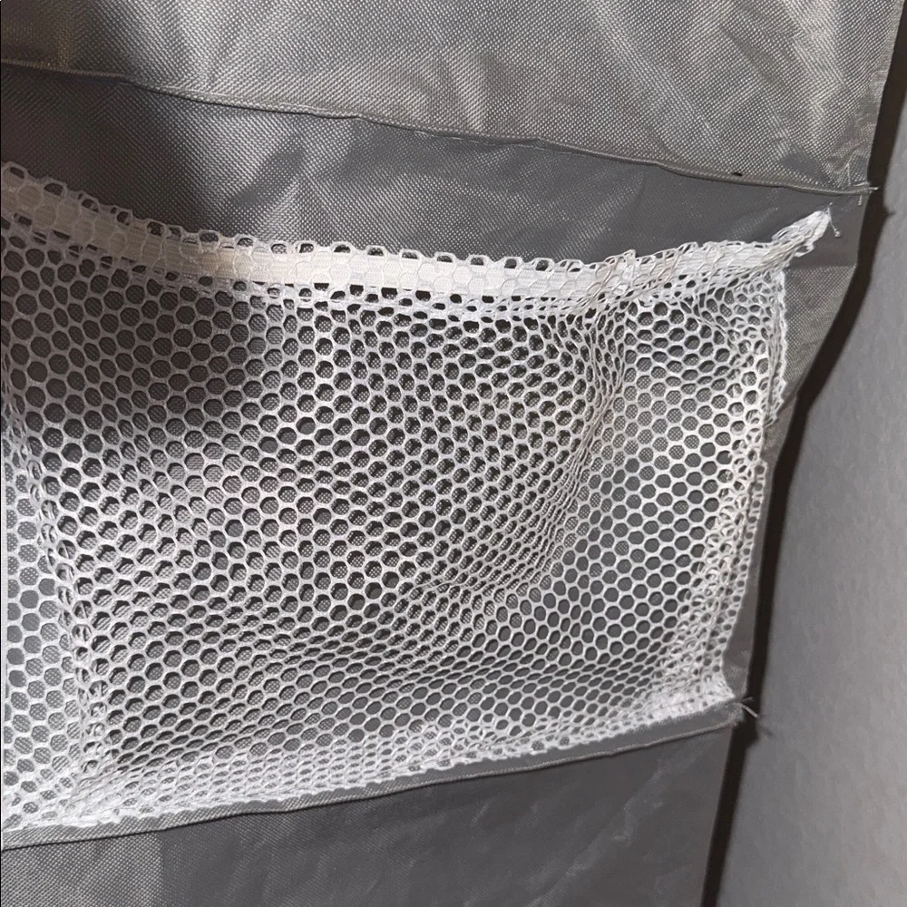 Gray Hanging Closet Organizer 6-Tier Hanging Closet Shelf Organizer With Pockets
